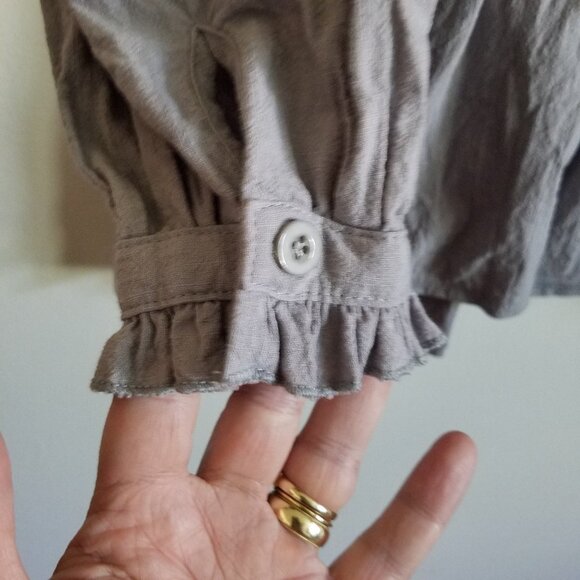 Velzera Floral Embroidered Peplum Peasant Cotton Blouse Large - Picture 6 of 11